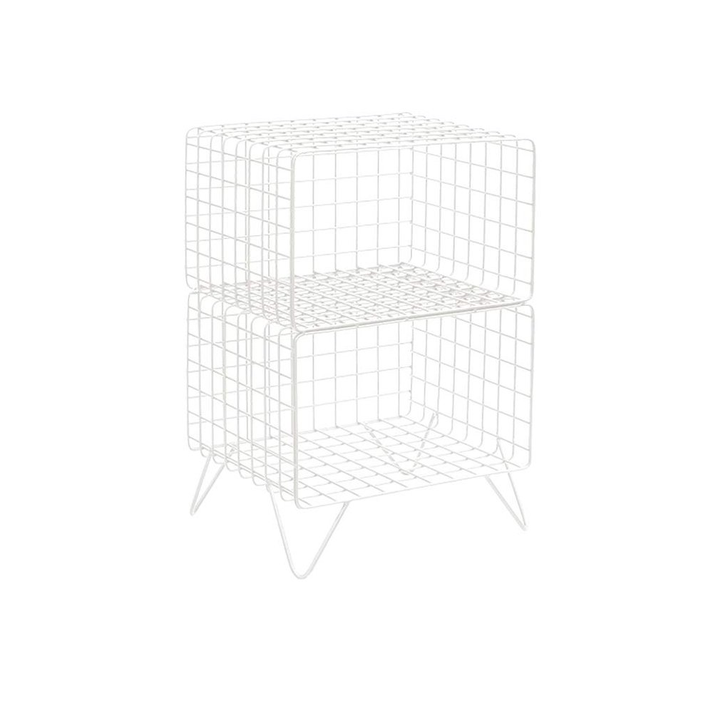 Fruit Basket Wrought Iron Rack 2 Tiers Wire Organizer Basket Fruit Vegetable Produce Metal Storage Bin Simple Living Room Multi- layer Bookshelffor Kitchen Pantry/1047