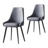 IBOWZ Dining Chair Set Dining Chairs Set of 2,Leisure Chair Kitchen Living Room Desk Side Chair with Black Metal Legs view 3