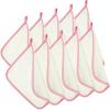Tatuo 10 Count Popup Closed Exfoliating Wash Cloths for Body and Face Facial Bath Scrub Soft Weave Loofah Towel Exfoliate Bath Towel Remove Dead Skin Wash Cloth for Women Man (Pink Edge) view 1