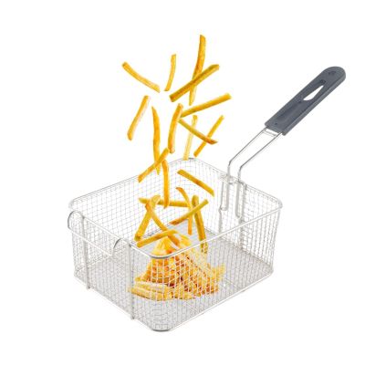 Fry Strainer Plastic Handle Fryer Kitchen Fryer Basket Removable Food Square Hanging Stainless Steel Strainer Fryer Basket
