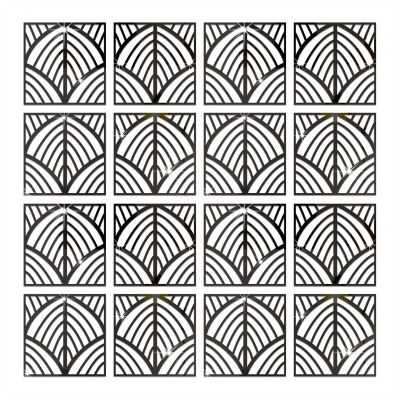 Melairya Mirror Wall Stickers, Removable Furniture Mirror Stickers, DIY Mirror Plastic Tile Stickers for Cabinet Wall Decor (Color : Black, Size : 27x27cm-16pcs)