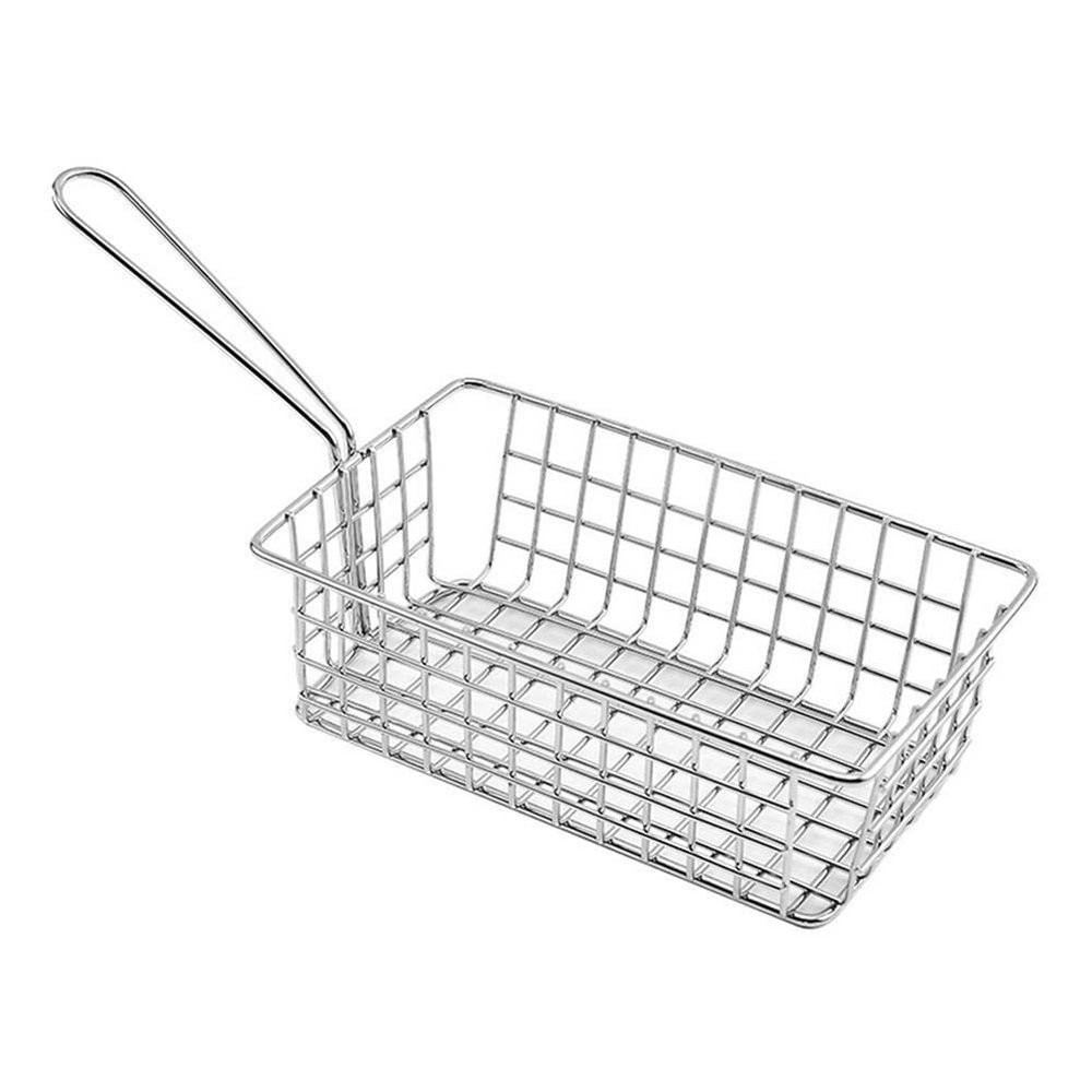 Fry Strainer Stainless Steel French Fry Basket Square French Fry Basket French Fry Basket Strainer Fryer Nonstick Colander Fryer Basket