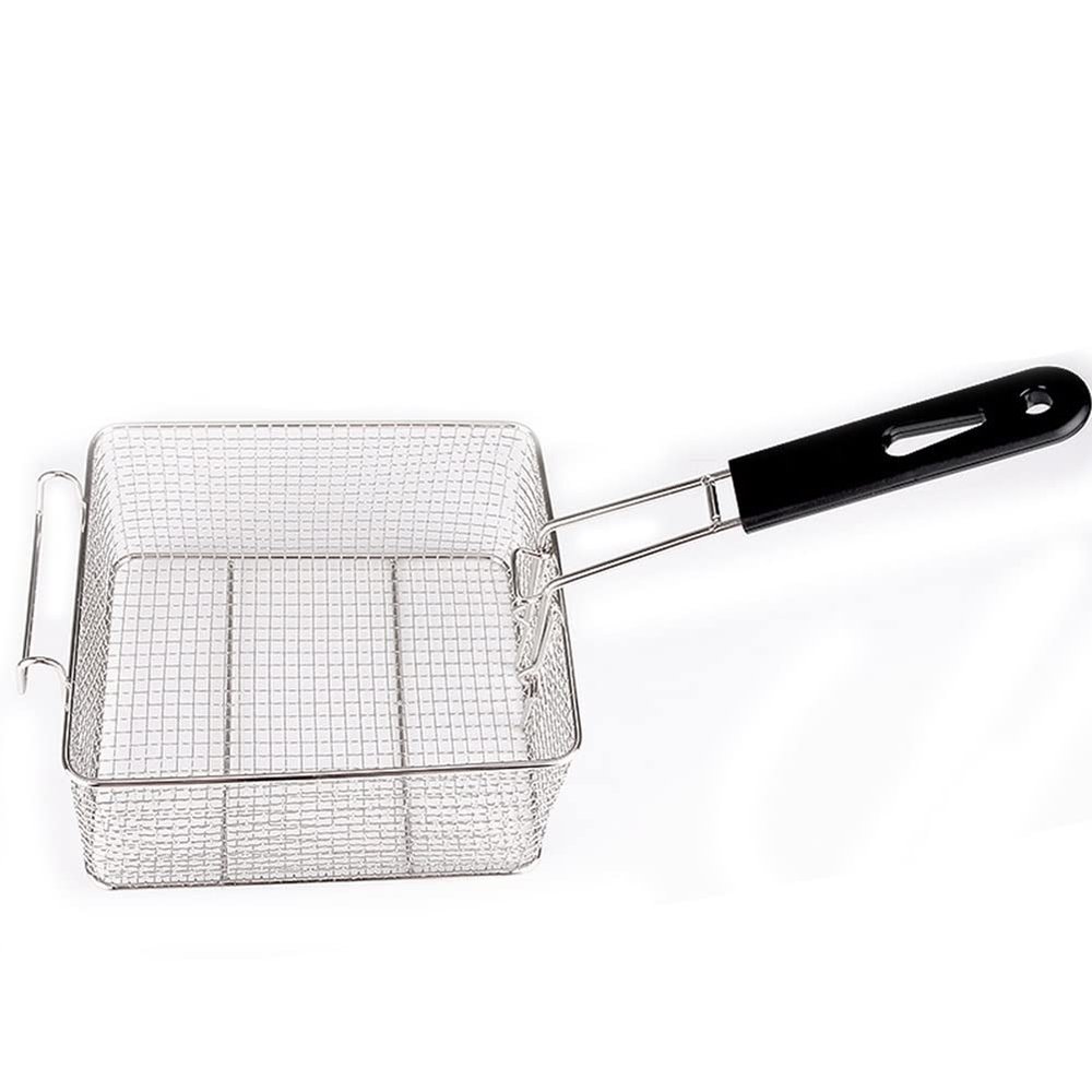 Fry Strainer Stainless Steel Frying Basket With Handle Food Basket Square Hanging Removable Filter Fryer Fryer Basket