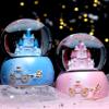 Castle Snow Globe Music Box Light Up Musical Christmas Snow House Automatic Snowfall Rotating Crystal Sphere for Women Girls Birthday Gift Home Decor view 4