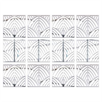 Melairya Mirror Wall Stickers, Removable Furniture Mirror Stickers, DIY Mirror Plastic Tile Stickers for Cabinet Wall Decor (Color : Silver, Size : 20x20cm-12pcs)