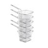 Fry Strainer Stainless Steel Fry Baskets Chips Presentation Basket Strainer Food Basket Cooking French Fries Basket 5/6PCS Fryer Basket (Color : 5PCS Silver) view 1