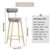 IBOWZ Dining Chair Set 65cm Set of 2 Velvet Counter Stool,Bar Stools with Gold Tipped&Gold Metal Legs Weight Capacity 120kg Dining Chairs for Kitchen Home Bar 5 Colours view 2