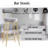 IBOWZ Dining Chair Set 65cm Set of 2 Velvet Counter Stool,Bar Stools with Gold Tipped&Gold Metal Legs Weight Capacity 120kg Dining Chairs for Kitchen Home Bar 5 Colours view 3