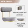 IBOWZ Dining Chair Set 65cm Set of 2 Velvet Counter Stool,Bar Stools with Gold Tipped&Gold Metal Legs Weight Capacity 120kg Dining Chairs for Kitchen Home Bar 5 Colours view 4