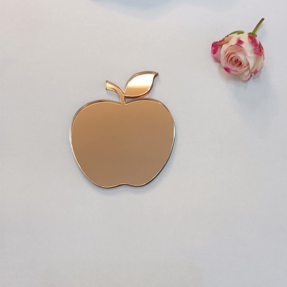 20PCS of Acrylic Place Cards,Wedding Place Cards,Apple Place Names Blanks for Wedding Decor Dinner Party Seating (Rose Gold Mirror)