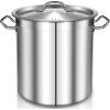35 Quart Stainless Steel Cooking Pot - Stock Pot with Lid - Large Soup Pot for Cooking, Stew, Pozole, Pasta - Induction Compatible - Ideal for Home & Commercial Use view 1
