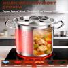 35 Quart Stainless Steel Cooking Pot - Stock Pot with Lid - Large Soup Pot for Cooking, Stew, Pozole, Pasta - Induction Compatible - Ideal for Home & Commercial Use view 2