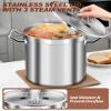 35 Quart Stainless Steel Cooking Pot - Stock Pot with Lid - Large Soup Pot for Cooking, Stew, Pozole, Pasta - Induction Compatible - Ideal for Home & Commercial Use view 3