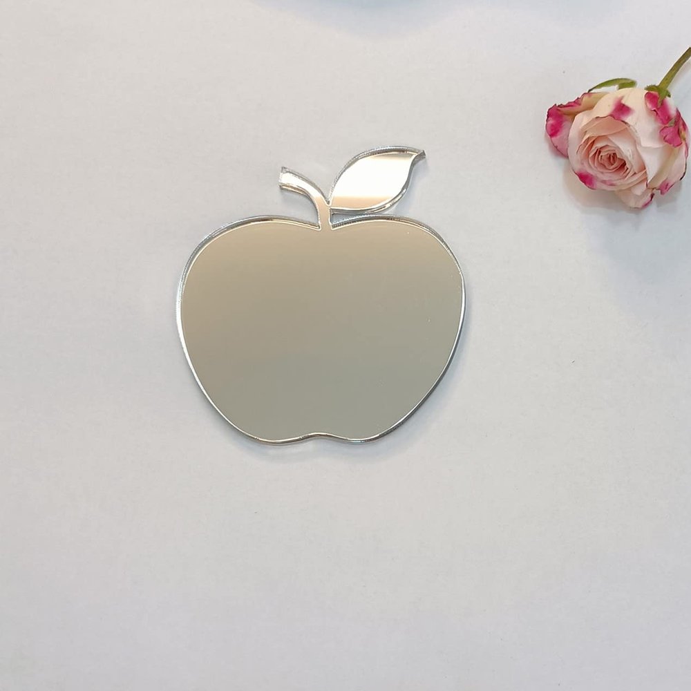 20PCS of Acrylic Place Cards,Wedding Place Cards,Apple Place Names Blanks for Wedding Decor Dinner Party Seating (Silver Mirror)