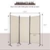 3 Panel Room Divider 6Ft Folding Privacy Screens Freestanding Wall Divider Partition Privacy Screens Fabric Panel Room Divider Foldable Privacy Screen Divider for Home Bedroom Beige view 2