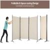 3 Panel Room Divider 6Ft Folding Privacy Screens Freestanding Wall Divider Partition Privacy Screens Fabric Panel Room Divider Foldable Privacy Screen Divider for Home Bedroom Beige view 4