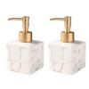 OLOTU Large Capacity Ceramics Soap Dispenser Liquid Dispensers for Kitchen Refillable Soap Pump Square Lotion Bottle with Gold Pump 280ml/ 9.5oz Lotion Bottle view 1
