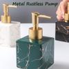 OLOTU Large Capacity Ceramics Soap Dispenser Liquid Dispensers for Kitchen Refillable Soap Pump Square Lotion Bottle with Gold Pump 280ml/ 9.5oz Lotion Bottle view 4