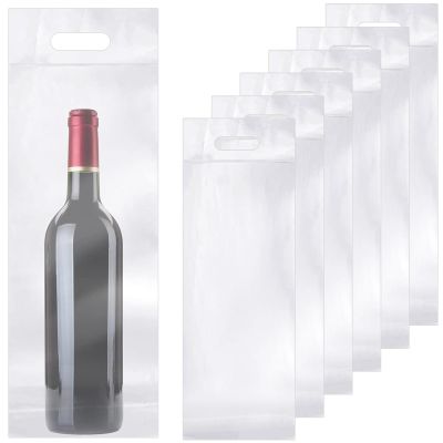 Gueevin 200 Pcs Clear Wine Bags 18.1x6.3inch for 750ml Bottle