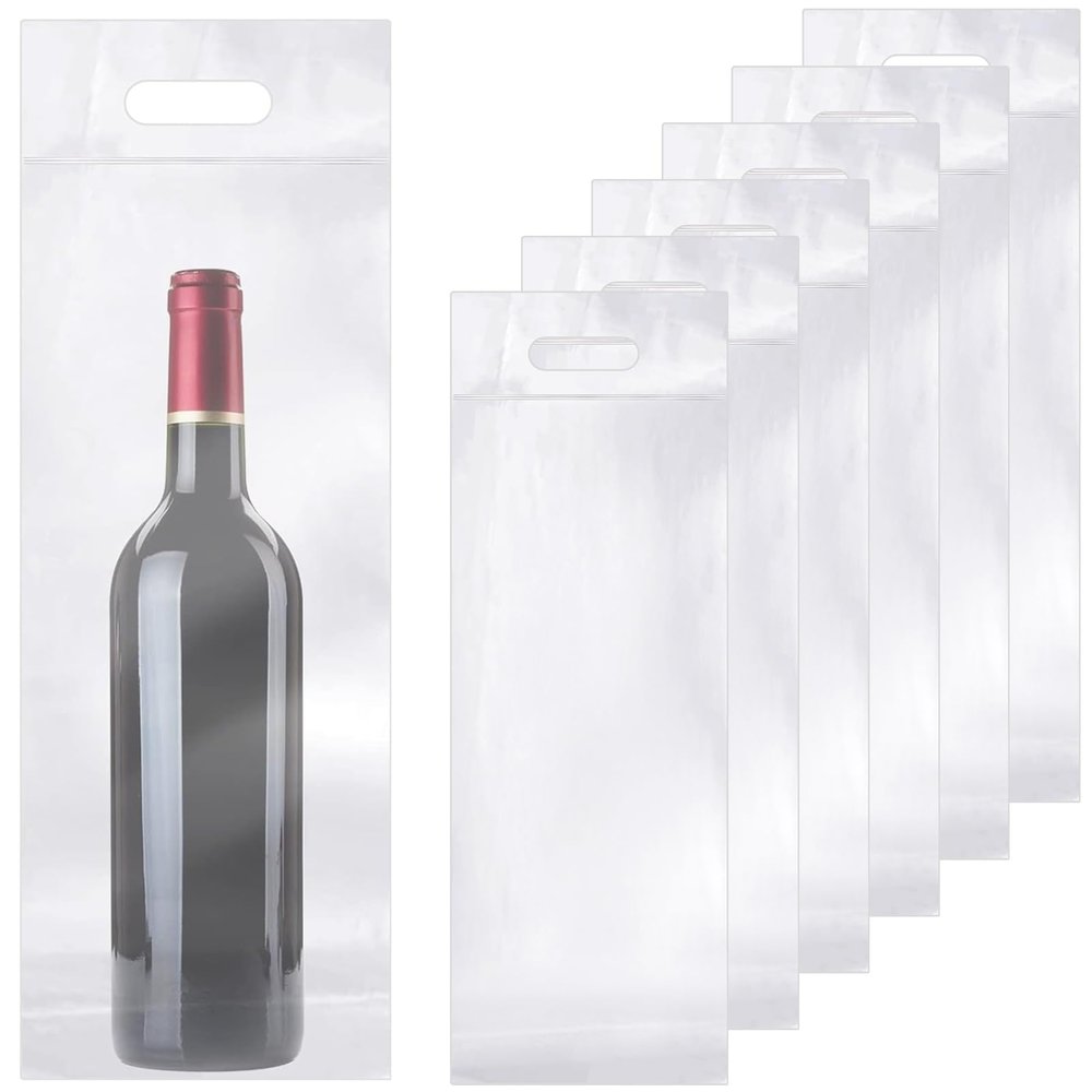 Gueevin 200 Pcs Clear Wine Bags 18.1x6.3inch for 750ml Bottle
