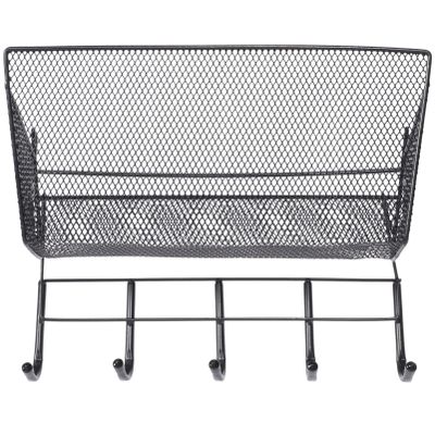 Cabilock Hanging Basket Organizer for Dorm Room Storage Bedside Rack Hooks Space-saving for Bedroom Office Kitchen Easy to Install Capacity for Sundries