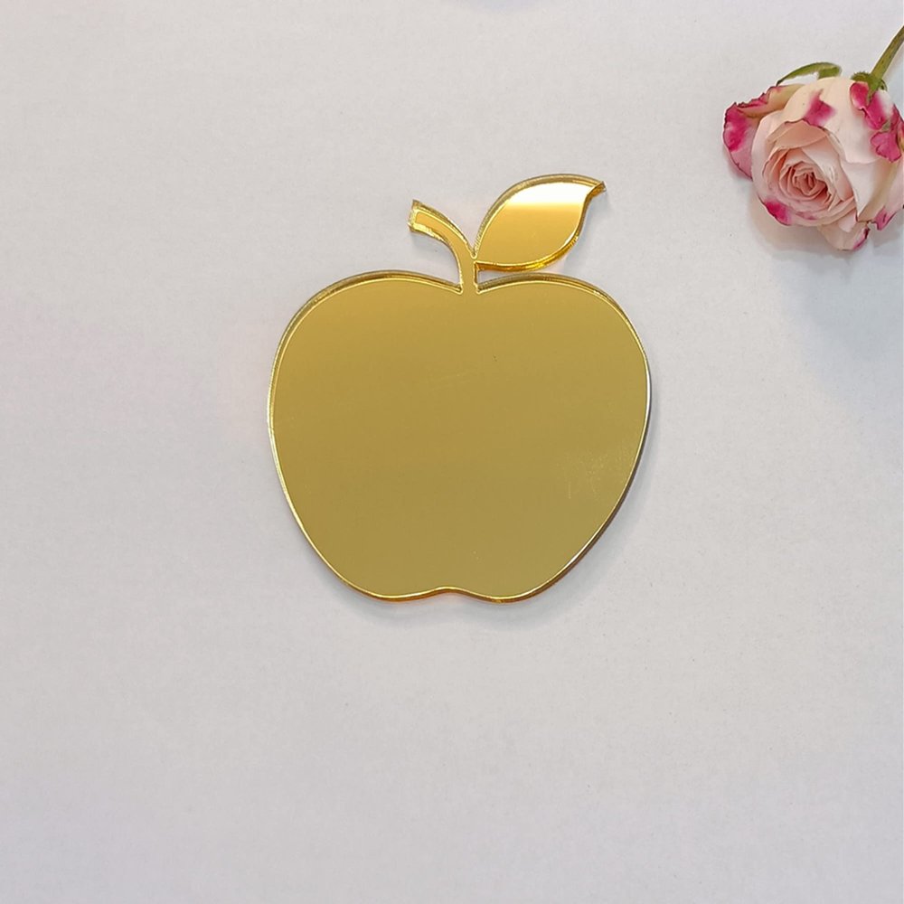 Apple Shaped Place Cards for Table Setting,Set of 20 Acrylic Mirror Name Cards for Wedding Seating,Rosh Hashanah Jewish New Year Table Decorations,Bridal Shower,Dinner Party,Bar Mitzvah Gift
