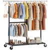 Raybee Clothes Rack Heavy Duty 450LBS, Clothing Racks for Hanging Clothes 200+, Metal Clothing Rack with Wheels, Rolling Commercial Garment Rack Portable, Black view 1