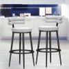 Guyifuny Modern 360 Swivel Bar Stool, Set of 2,Counter Tall Stool Metal Footrest Kitchen Breakfast Chair Dining Chairs for Kitchen Island Home Pub, 25.6''H, White view 2