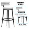 Guyifuny Modern 360 Swivel Bar Stool, Set of 2,Counter Tall Stool Metal Footrest Kitchen Breakfast Chair Dining Chairs for Kitchen Island Home Pub, 25.6''H, White view 4