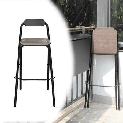 PASGON Height Bar Stools 65cm 70cm 75cm Folding Breakfast Chair with Back Home Kitchen Office Bar Chairs with Footrest Indoor Outdoor Camping Chair (Size : 65cm)