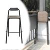 PASGON Height Bar Stools 65cm 70cm 75cm Folding Breakfast Chair with Back Home Kitchen Office Bar Chairs with Footrest Indoor Outdoor Camping Chair (Size : 65cm) view 1