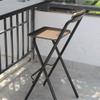 PASGON Height Bar Stools 65cm 70cm 75cm Folding Breakfast Chair with Back Home Kitchen Office Bar Chairs with Footrest Indoor Outdoor Camping Chair (Size : 65cm) view 3