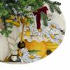 48 Inches Christmas Tree Skirt, Summer Floral Daisy Tree Skirt for Xmas Holiday Merry Christmas Party Decorations Bee Gnomes Burlap Backdrop Xmas Tree Mat Ornaments view 1