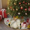48 Inches Christmas Tree Skirt, Summer Floral Daisy Tree Skirt for Xmas Holiday Merry Christmas Party Decorations Bee Gnomes Burlap Backdrop Xmas Tree Mat Ornaments view 2