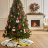 48 Inches Christmas Tree Skirt, Summer Floral Daisy Tree Skirt for Xmas Holiday Merry Christmas Party Decorations Bee Gnomes Burlap Backdrop Xmas Tree Mat Ornaments view 3
