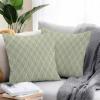 YOKOU Boho Sage Green Pillow Covers, Farmhouse Decoration Geometric Waterproof Outdoor Pillowcases Cushion Covers Cases for Patio Couch Bench, Pack of 2 Square, 16"X16" view 2