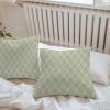 YOKOU Boho Sage Green Pillow Covers, Farmhouse Decoration Geometric Waterproof Outdoor Pillowcases Cushion Covers Cases for Patio Couch Bench, Pack of 2 Square, 16"X16" view 4