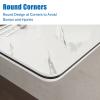 Wall Mounted Floating Folding Table Marble Pattern Wall Mounted Desk Wood Wall Mounted Dining Table White Work Benches Space Saving For Home Office/Laundry Room/Garage/Study Or Kitchen ( Size : 35inch view 4