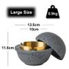 AETVRNI Modern UFO Trash Can with Lid- Concrete + Stainless Steel.Interesting UFO Design Suitable - for Patio Home Office, A Great Gift for Men and Women,Grey,L view 4