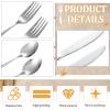 Yinkin 4 Pack Travel Silverware Set with Case for Lunch,Beige view 4