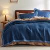 Bedsure Navy Quilts Queen Size - Queen Quilt Bedding Set Bedspread Coverlet, Lightweight Corduroy Pattern Bedspread, 3-Piece Set with 90"x96" Coverlet & 2 Pillow Shams, All-Season Soft Microfiber view 1
