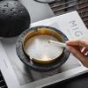 AETVRNI Modern UFO Trash Can with Lid- Concrete + Stainless Steel.Interesting UFO Design Suitable - for Patio Home Office, A Great Gift for Men and Women,Grey,S view 2