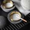 AETVRNI Modern UFO Trash Can with Lid- Concrete + Stainless Steel.Interesting UFO Design Suitable - for Patio Home Office, A Great Gift for Men and Women,Grey,S view 4