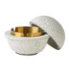 AETVRNI Modern UFO Trash Can with Lid- Concrete + Stainless Steel.Interesting UFO Design Suitable - for Patio Home Office, A Great Gift for Men and Women.,White,S view 1