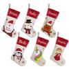 YOUBEMAGIC Set of 6, 18" Personalized Christmas Stocking with Embroidery Names for Family Decor Customized Linen Stocking(Santa Snowman Penguin Bear Unicorn Angel) view 2