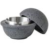 AETVRNI Desktop Mini Trash Can with Lid-Material: Concrete + Stainless Steel.Interesting UFO Design for Indoor and Outdoor Home Office Desktop Decoration,Black,S view 1