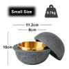 AETVRNI Creative UFO Mini Trash Can with Lid Wastebasket,Material: Concrete + Stainless Steel.for Indoor and Outdoor Home Office Desktop Decoration,Grey view 3