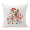 TiuKiu Dog Mom Western Christmas Santa Hat Dog Decorative Throw Pillow Case Bernese Mountain Dog Christmas Tree Lights Square Cushion Cover Pillowcase for Couch Sofa Bedroom Decor 22"x22" view 1