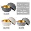 AETVRNI Creative UFO Mini Trash Can with Lid Wastebasket,Material: Concrete + Stainless Steel.for Indoor and Outdoor Home Office Desktop Decoration.,White view 3