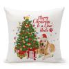 TiuKiu Merry Christmas to Dear Dad Throw Pillow Cases Christmas Dog Collie Pillow Cover Case 24"x24" Linen Cushion Covers Decorative Pillowcase for Couch Sofa Bedroom Car view 1